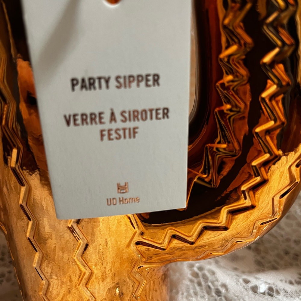 Shiny Orange/Gold Cactus Party Sipper, set of 5 - Picture 2 of 5